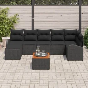 Conjunto de Sofá de Jardín de 8 Piezas con Cojines Negros de Poliratán by , Outdoor sofas - Ref: Foro24-3347611, Price: 496,3...