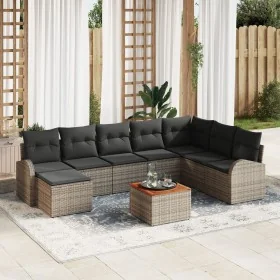 Juego de Sofá de Jardín de 9 Piezas con Cojines Gris Poliratán Acacia by , Outdoor sofas - Ref: Foro24-3347615, Price: 525,13...