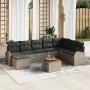 Juego de Sofá de Jardín de 9 Piezas con Cojines Gris Poliratán Acacia by , Outdoor sofas - Ref: Foro24-3347615, Price: 525,13...