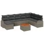 Juego de Sofá de Jardín de 9 Piezas con Cojines Gris Poliratán Acacia by , Outdoor sofas - Ref: Foro24-3347615, Price: 525,13...
