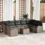 Conjunto de Sofás de Jardín de 10 Piezas con Cojines Gris Poliratán Acacia von , Outdoor-Sofas - Ref: Foro24-3347622, Preis: ...