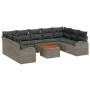 Conjunto de Sofás de Jardín de 10 Piezas con Cojines Gris Poliratán Acacia von , Outdoor-Sofas - Ref: Foro24-3347622, Preis: ...