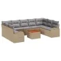 Juego de Sofás de Jardín de 10 Piezas con Cojines Beige Ratán Poliéster Acacia | Foro24.es | Tu tienda online para hogar, jardín y más Foro24.es