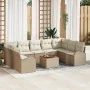 Juego de Sofá de Jardín de 10 Piezas con Cojines Beige Ratán Sintético Acacia | Foro24.es | Tu tienda online para hogar, jardín y más Foro24.es