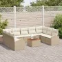 Juego de Sofá de Jardín de 10 Piezas con Cojines Beige Ratán Sintético Acacia | Foro24.es | Tu tienda online para hogar, jardín y más Foro24.es