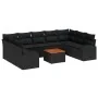 Juego de Sofá de Jardín de 10 Piezas con Cojines Negro Polirratán Acacia von , Outdoor-Sofas - Ref: Foro24-3347625, Preis: 61...