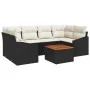 Conjunto de Sofás de 7 Piezas con Cojines Negros de Ratan Poliéster y Acacia | Foro24.es | Tu tienda online para hogar, jardín y más Foro24.es