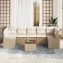 Conjunto de Sofá de Jardín de 8 Piezas con Cojines Beige de Ratán Poliéster | Foro24.es | Tu tienda online para hogar, jardín y más Foro24.es