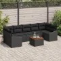 Juego de sofá de jardín Conjunto de 8 Negro Ratán y madera by , Outdoor sofas - Ref: Foro24-3347800, Price: 541,00 €, Discoun...