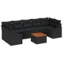 Juego de sofá de jardín Conjunto de 8 Negro Ratán y madera by , Outdoor sofas - Ref: Foro24-3347800, Price: 541,00 €, Discoun...