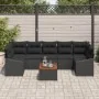 Juego de sofá de jardín Conjunto de 8 Negro Ratán y madera by , Outdoor sofas - Ref: Foro24-3347800, Price: 541,00 €, Discoun...