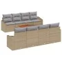 Juego de Sofá de Jardín de 9 Piezas con Cojines Beige de Poliratán Acacia by , Outdoor sofas - Ref: Foro24-3347805, Price: 58...