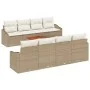Conjunto de Sofás de Jardín de 9 piezas con Cojines Beige Poliratán Acacia | Foro24.es | Tu tienda online para hogar, jardín y más Foro24.es