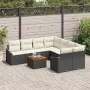 Conjunto de Sofá de Jardín de 9 Piezas con Cojines Negro Poliratán Acacia | Foro24.es | Tu tienda online para hogar, jardín y más Foro24.es