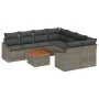 Conjunto de Sofá de Jardín de 9 Piezas con Cojines Gris Poliratán Acacia | Foro24.es | Tu tienda online para hogar, jardín y más Foro24.es