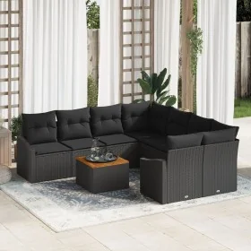 Conjunto de Sofá de Jardín de 9 Piezas con Cojines Ratan Negro by , Outdoor sofas - Ref: Foro24-3347814, Price: 564,57 €, Dis...
