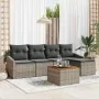 Juego de Sofá de Jardín de 6 Piezas con Cojines Gris Ratán Poliéster Acacia by , Outdoor sofas - Ref: Foro24-3347818, Price: ...
