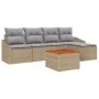 Conjunto de Sofá de Jardín de 6 Piezas con Cojines Beige Ratán Sintético by , Outdoor sofas - Ref: Foro24-3347819, Price: 350...