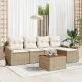 Conjunto de Sofás de Jardín de 6 Piezas con Cojines Beige de Poliratán Acacia | Foro24.es | Tu tienda online para hogar, jardín y más Foro24.es