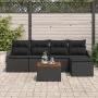 Conjunto de Sofás de Jardín de 6 Piezas con Cojines Negro Ratán Poli Acacia by , Outdoor sofas - Ref: Foro24-3347821, Price: ...