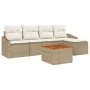 Conjunto de Sofás de Jardín de 6 Piezas con Cojines Beige de Poliratán Acacia | Foro24.es | Tu tienda online para hogar, jardín y más Foro24.es