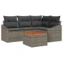 Juego de Sofá de 5 Piezas para Jardín con Cojines Gris Ratán Sintético Acacia by , Outdoor sofas - Ref: Foro24-3347825, Price...