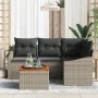 Juego de Sofá de 5 Piezas para Jardín con Cojines Gris Ratán Sintético Acacia by , Outdoor sofas - Ref: Foro24-3347825, Price...