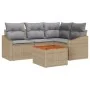 Conjunto de sofá de jardín de 5 piezas con cojines beige de ratán sintético de acacia by , Outdoor sofas - Ref: Foro24-334782...