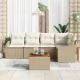 Juego de Sofá de Jardín de 6 Piezas con Cojines Beige de Rattan Poliéster | Foro24.es | Tu tienda online para hogar, jardín y más Foro24.es