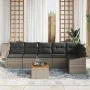 Conjunto de sofá de jardín de 7 piezas con cojines gris poliratán acacia | Foro24.es | Tu tienda online para hogar, jardín y más Foro24.es