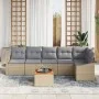 Conjunto de Sofá de Jardín de 7 Piezas con Cojines Beige Poliratán Acacia by , Outdoor sofas - Ref: Foro24-3347840, Price: 44...