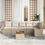 Conjunto de Sofá de Jardín de 7 Piezas con Cojines Beige Poliratán Acacia | Foro24.es | Tu tienda online para hogar, jardín y más Foro24.es