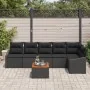 Conjunto de Sofá de Jardín de 7 Piezas con Cojines Negro Poliratán Acacia by , Outdoor sofas - Ref: Foro24-3347842, Price: 44...