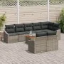 Juego de Sofá de Jardín de 9 Piezas con Cojines Gris Poliratán Acacia | Foro24.es | Tu tienda online para hogar, jardín y más Foro24.es