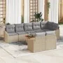 Juego de Sofá de Jardín de 9 Piezas con Cojines Beige Polirratán Acacia by , Outdoor sofas - Ref: Foro24-3347847, Price: 613,...