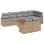 Juego de Sofá de Jardín de 9 Piezas con Cojines Beige Polirratán Acacia by , Outdoor sofas - Ref: Foro24-3347847, Price: 613,...