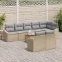 Juego de Sofá de Jardín de 9 Piezas con Cojines Beige Polirratán Acacia by , Outdoor sofas - Ref: Foro24-3347847, Price: 613,...