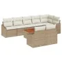 Juego de sofás de jardín de 9 piezas con cojines beige ratán poliéster acacia | Foro24.es | Tu tienda online para hogar, jardín y más Foro24.es
