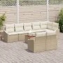 Juego de sofás de jardín de 9 piezas con cojines beige ratán poliéster acacia | Foro24.es | Tu tienda online para hogar, jardín y más Foro24.es