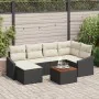 Juego de Sofá de Jardín de 7 Piezas con Cojines Negro Poliratán Acacia | Foro24.es | Tu tienda online para hogar, jardín y más Foro24.es