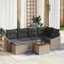 Set de Sofás de Jardín de 7 Piezas con Cojines Ratán Gris Acacia | Foro24.es | Tu tienda online para hogar, jardín y más Foro24.es