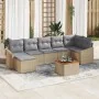 Juego de Sofá de Jardín de 8 Piezas con Cojines Beige Poliratán Acacia by , Outdoor sofas - Ref: Foro24-3347861, Price: 488,6...
