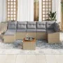 Juego de Sofá de Jardín de 8 Piezas con Cojines Beige Poliratán Acacia by , Outdoor sofas - Ref: Foro24-3347861, Price: 488,6...