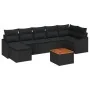 Conjunto de Sofás de Jardín de 8 Piezas con Cojines Negro Poliratán Acacia by , Outdoor sofas - Ref: Foro24-3347863, Price: 4...
