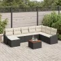 Conjunto de Sofás de Jardín de 9 Piezas con Cojines Negros de Poliratán Acacia | Foro24.es | Tu tienda online para hogar, jardín y más Foro24.es