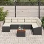 Conjunto de Sofás de Jardín de 9 Piezas con Cojines Negros de Poliratán Acacia | Foro24.es | Tu tienda online para hogar, jardín y más Foro24.es