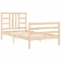 Bed frame with solid wood headboard 90x200 cm by vidaXL, Beds and slatted bases - Ref: Foro24-3193906, Price: 88,96 €, Discou...