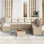 Set de Sofás de Jardín de 9 Piezas con Cojines Beige Ratán Poliéster Acacia | Foro24.es | Tu tienda online para hogar, jardín y más Foro24.es