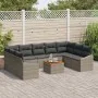 Conjunto de Sofás de Jardín de 10 Piezas con Cojines Gris Polirratán Acacia | Foro24.es | Tu tienda online para hogar, jardín y más Foro24.es