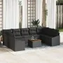 Set de Sofá de Jardín de 10 piezas con Cojines Negro Poliratán Acacia von , Outdoor-Sofas - Ref: Foro24-3347877, Preis: 613,6...